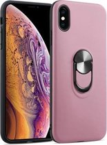 360 roterende multifunctionele stent pc + TPU-hoes voor iPhone XS Max, met magnetische onzichtbare houder (roségoud)