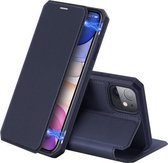 iPhone 11 DUX DUCIS Skin X-serie PU + TPU horizontale lederen flip-hoes met houder en kaartsleuven (blauw)