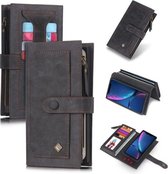 Voor iPhone XR POLA Multifunctionele mode magnetische horizontale flip lederen tas met kaartsleuven & portemonnee & fotolijst & houder (zwart)