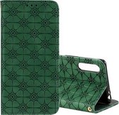 Voor Sony Xperia L4 Lucky Flowers Embossing Pattern Magnetische horizontale flip lederen tas met houder en kaartsleuven (groen)