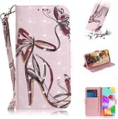 Voor Sony Xperia L4 3D Gekleurde Tekening Horizontale Flip Leren Case met Houder & Kaartsleuf & Portemonnee & Lanyard (Vlinder Hoge Hakken)