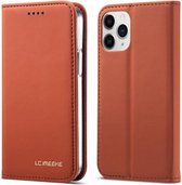 Voor iPhone 12 mini LC.IMEEKE LC-002-serie Huid Handgevoel PU + TPU Horizontale flip lederen tas met houder & kaartsleuf & portemonnee (bruin)