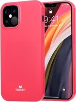 Voor iPhone 12/12 Pro GOOSPERY JELLY TPU schokbestendig en kras beschermhoes (rose rood)