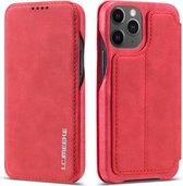 Voor iPhone 12 mini LC.IMEEKE Hon Ancient Series horizontale flip lederen tas met houder en kaartsleuf (rood)