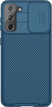 Voor Samsung Galaxy S21 Plus 5G NILLKIN Black Mirror Pro Series Camshield Volledige Dekking Stofdicht Krasbestendig Telefoon Case (Blauw)
