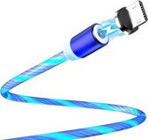 FLOVEME YXF204096 1m 2A USB naar Micro USB lichtgevende magnetische oplaadkabel (blauw)