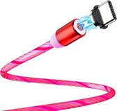 FLOVEME YXF204096 1m 2A USB naar Type-C / USB-C lichtgevende magnetische oplaadkabel (rood)