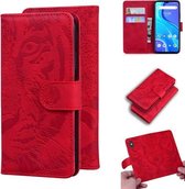 Voor UMIDIGI A7S Tiger Embossing Pattern Horizontale flip lederen tas met houder & kaartsleuven en portemonnee (rood)