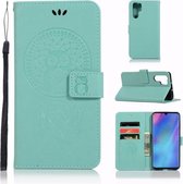 Windgong Uil Embossing Patroon Horizontale Leren Flip Case voor Huawei P30 Pro, met Houder & Kaartsleuven & Portemonnee (Groen)