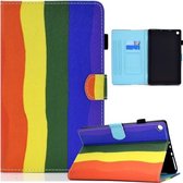 Voor Amazon Kindle Fire HD8 (2016) / (2017) Gekleurde tekening Horizontale flip lederen tas met houder & kaartsleuven en slaap- / wekfunctie (regenboog)