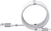 ROCK 2.4A 8-pins siliconen magnetische oplaadgegevenskabel, lengte: 0,9 m (wit)