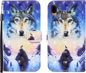 Voor Huawei P20 lite 3D Geschilderd Patroon Horizontale Flip Leren Case met Houder & Portemonnee & Kaartsleuf & Lanyard (Sunrise Wolf)