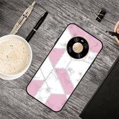 Voor Huawei Mate 40 Pro + Frosted Fashion Marble Shockproof TPU beschermhoes (wit blok)