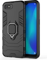 Voor OPPO A1k / Realme C2 PC + TPU schokbestendige beschermhoes met magnetische ringhouder (zwart)