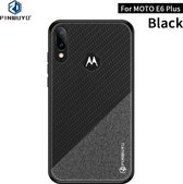 Voor Motorola Moto E6 Plus PINWUYO Rong-serie schokbestendige pc + TPU + beschermhoes van chemische vezeldoek (zwart)