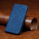 Voor iPhone X / XS Lucky Flowers Embossing Pattern Magnetische horizontale flip lederen tas met houder en kaartsleuven (donkerblauw)