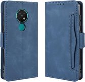 Voor Nokia 7.2 / 6.2 Wallet Style Skin Feel Kalfspatroon lederen tas, met aparte kaartsleuf (blauw)