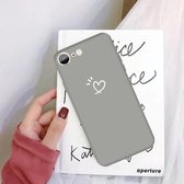 Voor iPhone SE 2020/8/7 Three Dots Love-heart Pattern Colorful Frosted TPU telefoon beschermhoes (grijs)