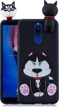 Voor Xiaomi Redmi 8 schokbestendig gekleurd geschilderd liggend Cartoon TPU beschermhoes (schattige husky)