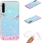 Voor Xiaomi Redmi Note 8 gekleurd tekeningpatroon zeer transparant TPU beschermhoes (kersenbloesems)