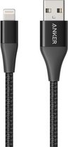 ANKER A8452 Powerline + II USB naar 8-pins Apple MFI gecertificeerde nylon trekbare karren Oplaadgegevenskabel, lengte: 0,9 m (zwart)