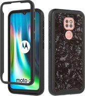 Voor Motorola Moto G9 Play 3 in 1 Card PC + TPU schokbestendige beschermhoes (zwart shell-patroon)