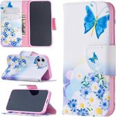 Voor iPhone 12 mini Gekleurd tekeningpatroon Horizontaal leren flip-hoesje met houder & kaartsleuven en portemonnee (vlinder liefde)
