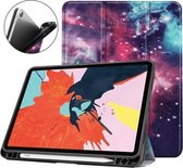 Voor iPad Air 2020 10.9 TPU Gekleurde Tekening Horizontale Flip Leren Case met Drievoudige Houder & Slaap / Wekfunctie (Melkwegnevel)