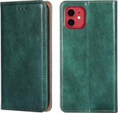 Voor iPhone 11 Pro PU + TPU Glanzende olie Effen kleur Magnetische horizontale flip lederen hoes met houder & kaartsleuf & portemonnee (groen)