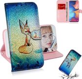 Voor Galaxy M30s Gekleurde Tekening Patroon Kleurrijke Magnetische Gesp Horizontale Flip PU Lederen Case met Houder & Kaartsleuven & Portemonnee & Lanyard (Vos)