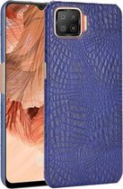 Voor OPPO F17 / A73 2020 schokbestendige krokodiltextuur pc + PU-hoes (blauw)