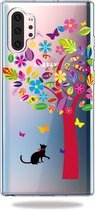 Mode Zachte TPU Case 3D Cartoon Transparante Zachte Siliconen Cover Telefoon Gevallen Voor Galaxy Note10 + (Color Tree)