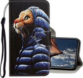 Voor iPhone 11 Pro Max 3D Gekleurde Tekening Horizontale Flip PU Lederen Case met Houder & Kaartsleuven & Portemonnee (Donsjack Kat)