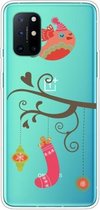 Voor OnePlus 8T Trendy schattig kerstpatroon Case Clear TPU Cover Telefoonhoesjes (Gift Bird)