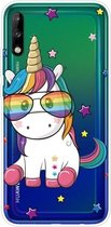 Voor Huawei Enjoy 10 schokbestendig geverfd transparant TPU beschermhoes (Eye Unicorn)
