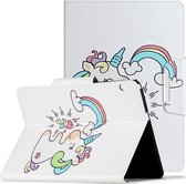 Voor Huawei MediaPad T5 Geschilderd patroon Horizontale flip lederen tas met houder (zijwaarts eenhoorn)