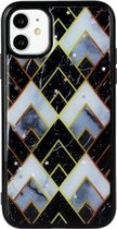 Voor iPhone 11 Marble Series Stars Powder Dropping Epoxy TPU beschermhoes (Diamond Plaid)