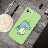 Voor iPhone SE 2020 & 8 & 7 Cartoon dier patroon schokbestendig TPU beschermhoes (groene krokodil vogel)