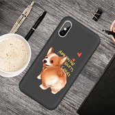 Voor iPhone XS / X Cartoon Animal Pattern Shockproof TPU beschermhoes (Black Corgi)