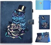 Voor iPad 2/3/4 Horizontaal TPU Geschilderd Plat Feather Case Antislipstrip met Slaapfunctie & Pen Cover & Kaartsleuf & Houder (Uil)