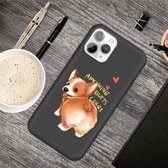 Voor iPhone 11 Pro Max Cartoon Animal Pattern Shockproof TPU beschermhoes (Black Corgi)