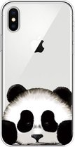 Voor iPhone XS Max gekleurd tekeningpatroon zeer transparant TPU beschermhoes (panda)