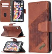 Voor iPhone XR bijpassende kleur Krokodiltextuur Horizontale flip PU lederen tas met portemonnee & houder & kaartsleuven (bruin)