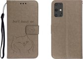 Voor Galaxy S20 reliëf Shiba Inu links en rechts lederen tas met standaard & kaartsleuf & sallet (grijs)