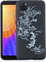 Voor Huawei Y5p Painted Pattern Soft TPU Case (Lotus Pond)