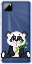 Voor Huawei Y5p (2020) Gekleurd tekeningpatroon Zeer transparant TPU beschermhoes (Bamboo Bear)