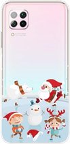 Voor Huawei P40 Lite & Nova 6 SE Christmas Series Transparante TPU beschermhoes (Snow Entertainment)