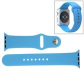 Voor Apple Watch Sport 38 mm hoogwaardige, langere siliconen sporthorlogeband met pin-and-puck-sluiting (blauw)