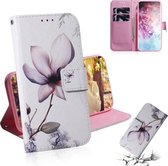 3D Gekleurde Tekening Horizontale Leren Flip Case, met Houder & Kaartsleuf & Portemonnee Voor Galaxy Note 10 Plus (Magnolia)