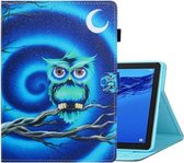Voor Huawei MediaPad M5 lite Gekleurde Tekening Horizontale Flip Lederen Case met Houder & Kaartsleuf & Slaap / Wake-up Functie (Maan Uil)
